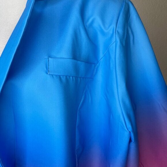 Women's Multicolor Cropped Blazer Fairy Button up Preppy Plus Size 4X - Picture 4 of 7